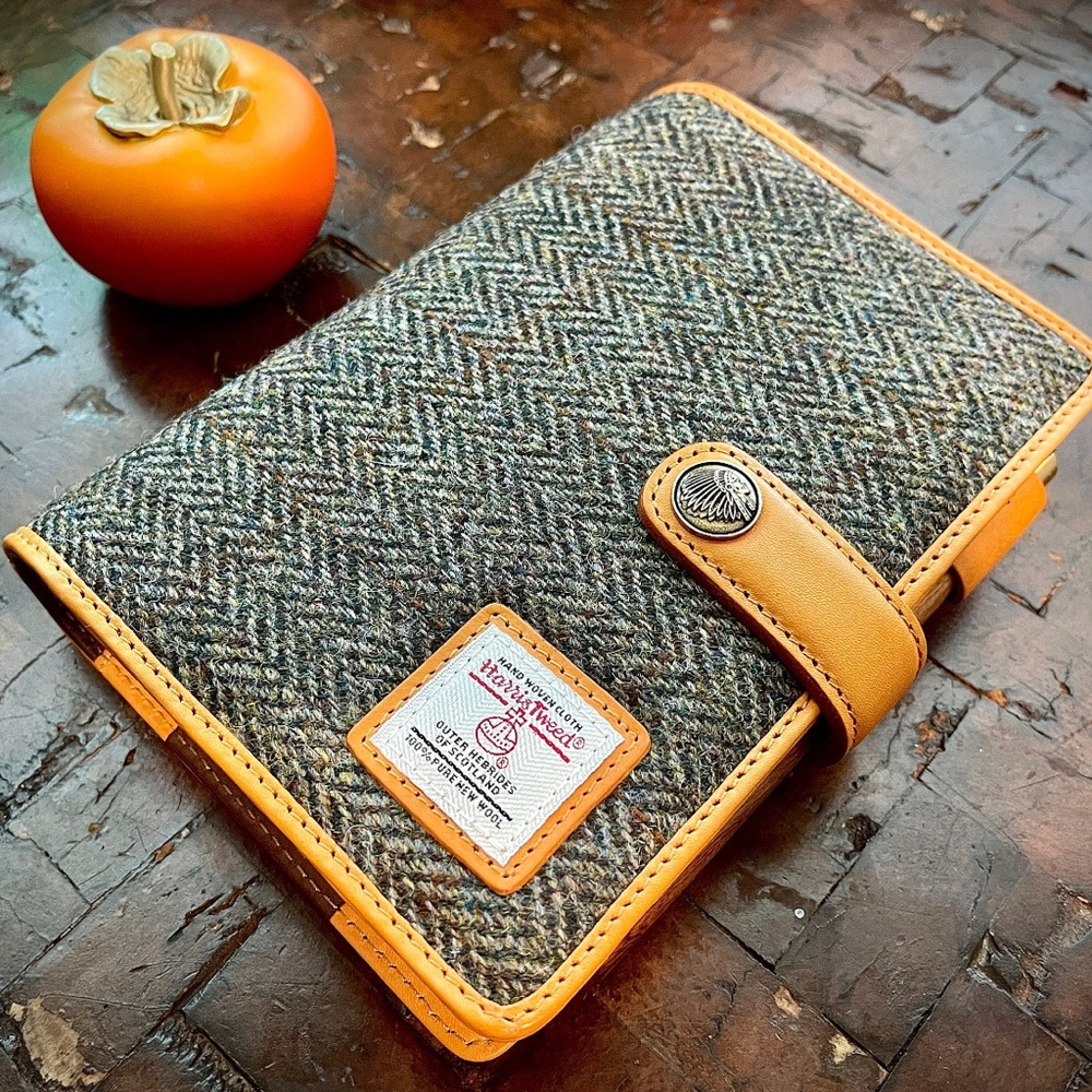 Harris Tweed Herringbone Wallet with Tan Accents (Personal)